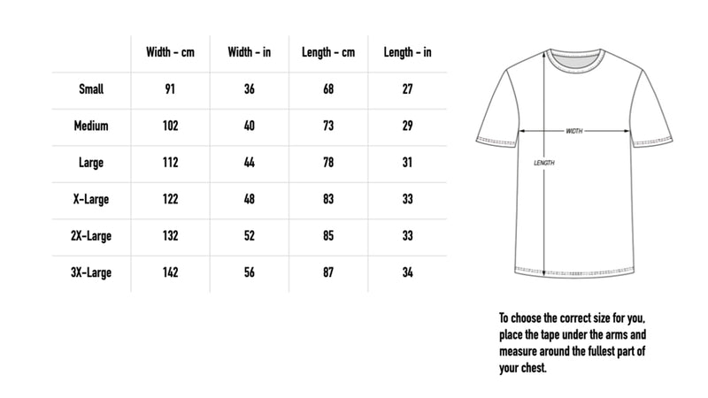 Size chart for That's My Girl Tee - White
